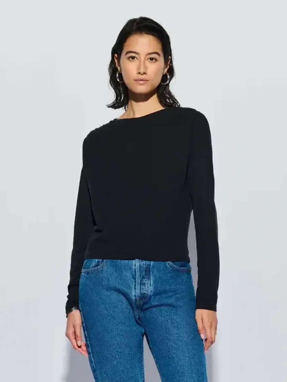 Naton Los Angeles NATION Kit Shirred Top Size Small Black Pima Cotton
